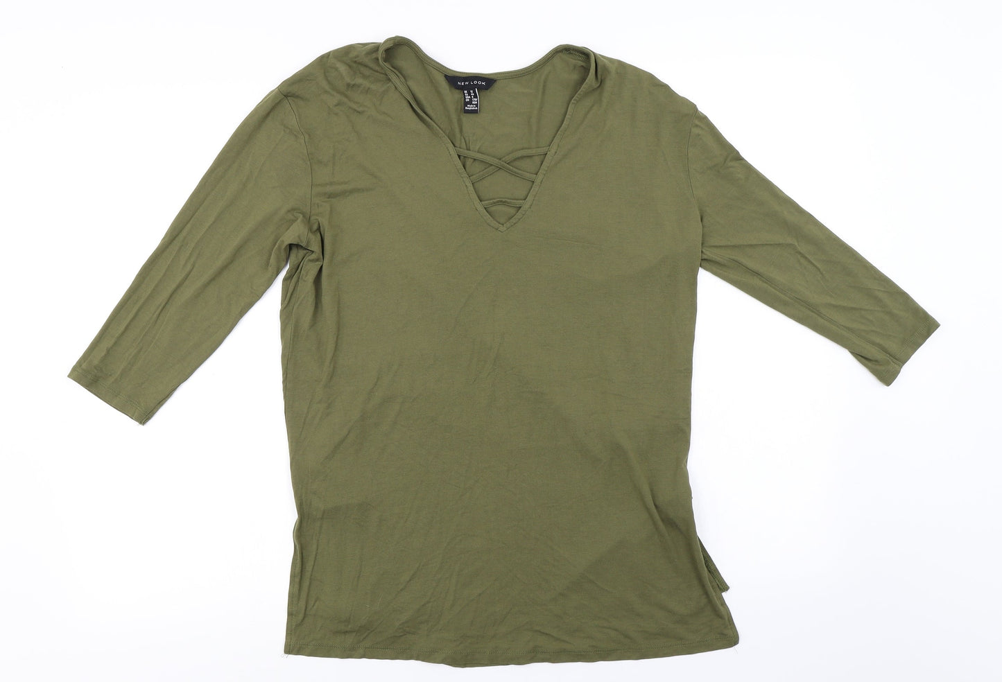 Womens UK Size 12 New Look Green Basic Blouse