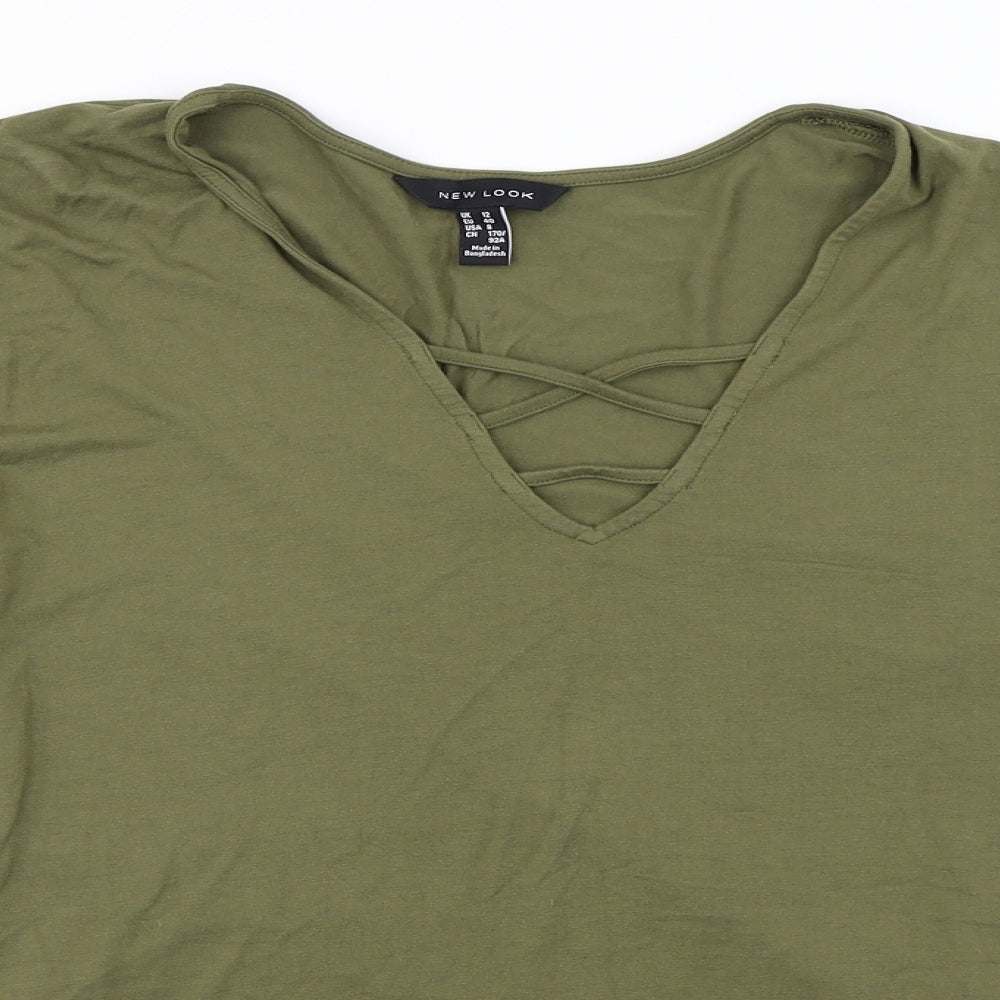Womens UK Size 12 New Look Green Basic Blouse