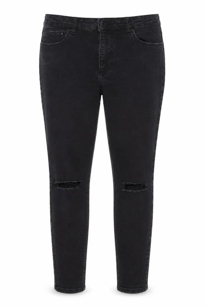Womens UK Size 12 denim co Regular Fit Straight Black Jeans