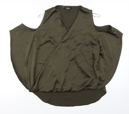 Womens UK Size 12 Star Brown Basic Blouse