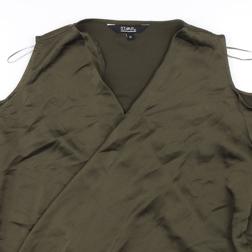 Womens UK Size 12 Star Brown Basic Blouse