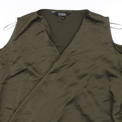 Womens UK Size 12 Star Brown Basic Blouse