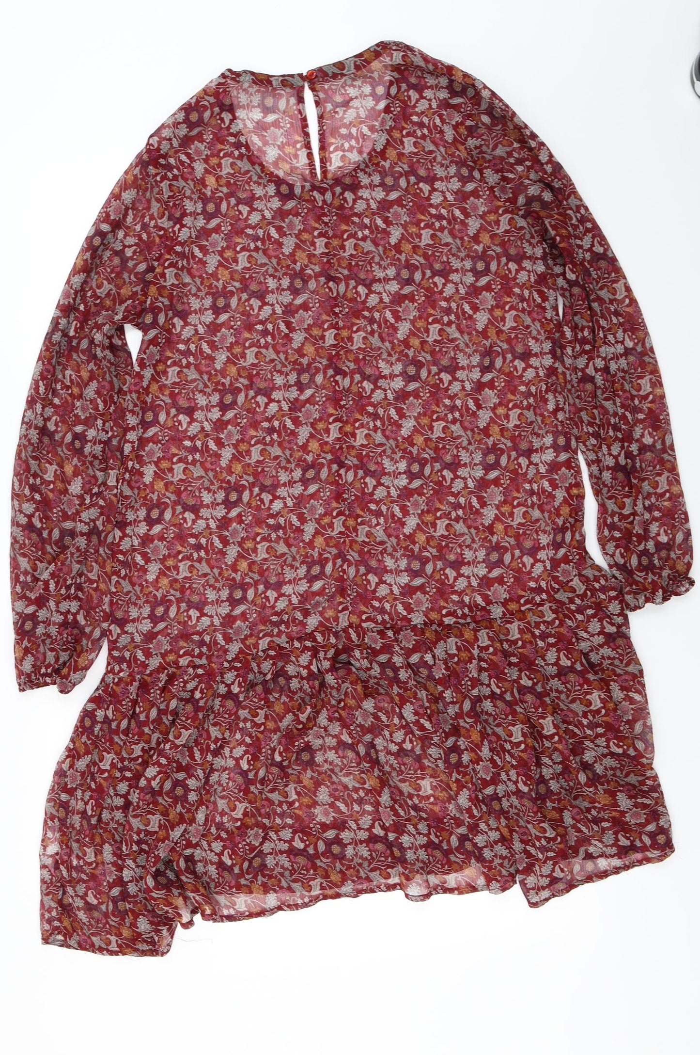 Womens UK Size 14 Peacocks Red Basic Blouse