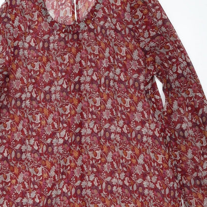 Womens UK Size 14 Peacocks Red Basic Blouse