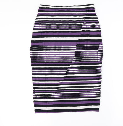 NEXT Womens Purple Striped  Bandage Skirt Size 10