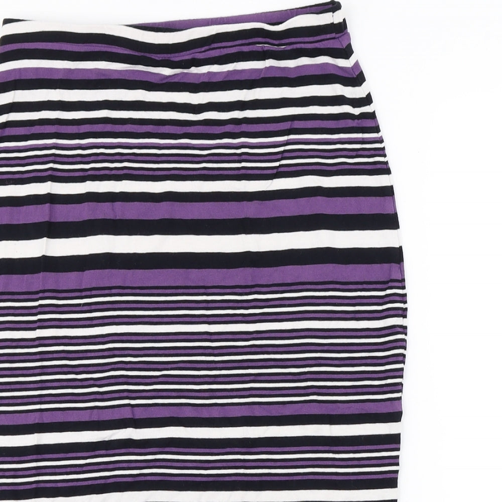 NEXT Womens Purple Striped  Bandage Skirt Size 10