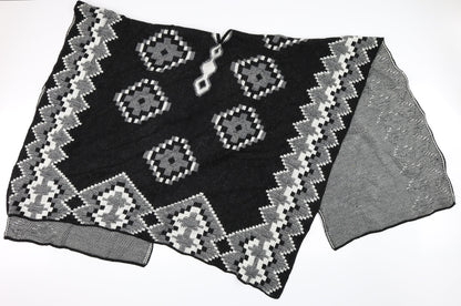 Preworn Womens Grey Geometric  Cape Jumper One Size