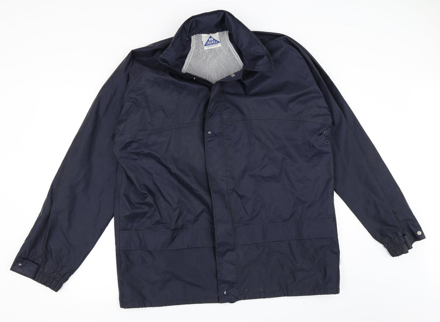 Mens UK Size S Blue Castle Blue Rain Coat