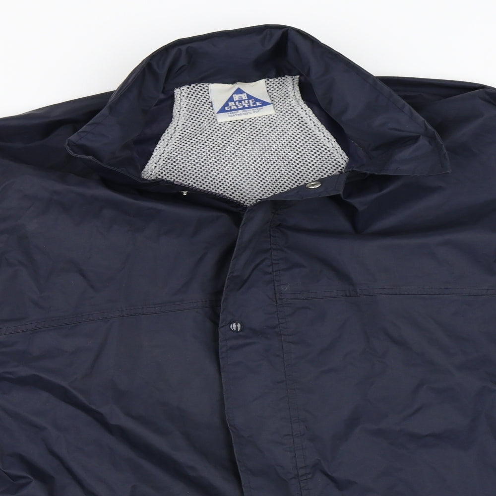 Mens UK Size S Blue Castle Blue Rain Coat