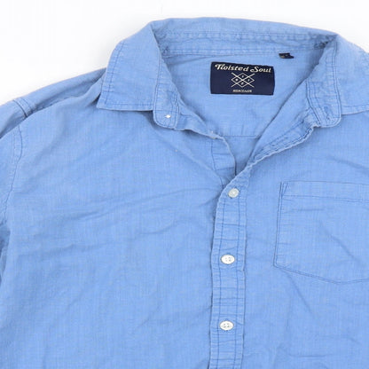 Twisted Soul Mens Blue    Button-Up Size M