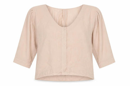 Womens UK Size 14 Crafted Beige Basic Button-Up