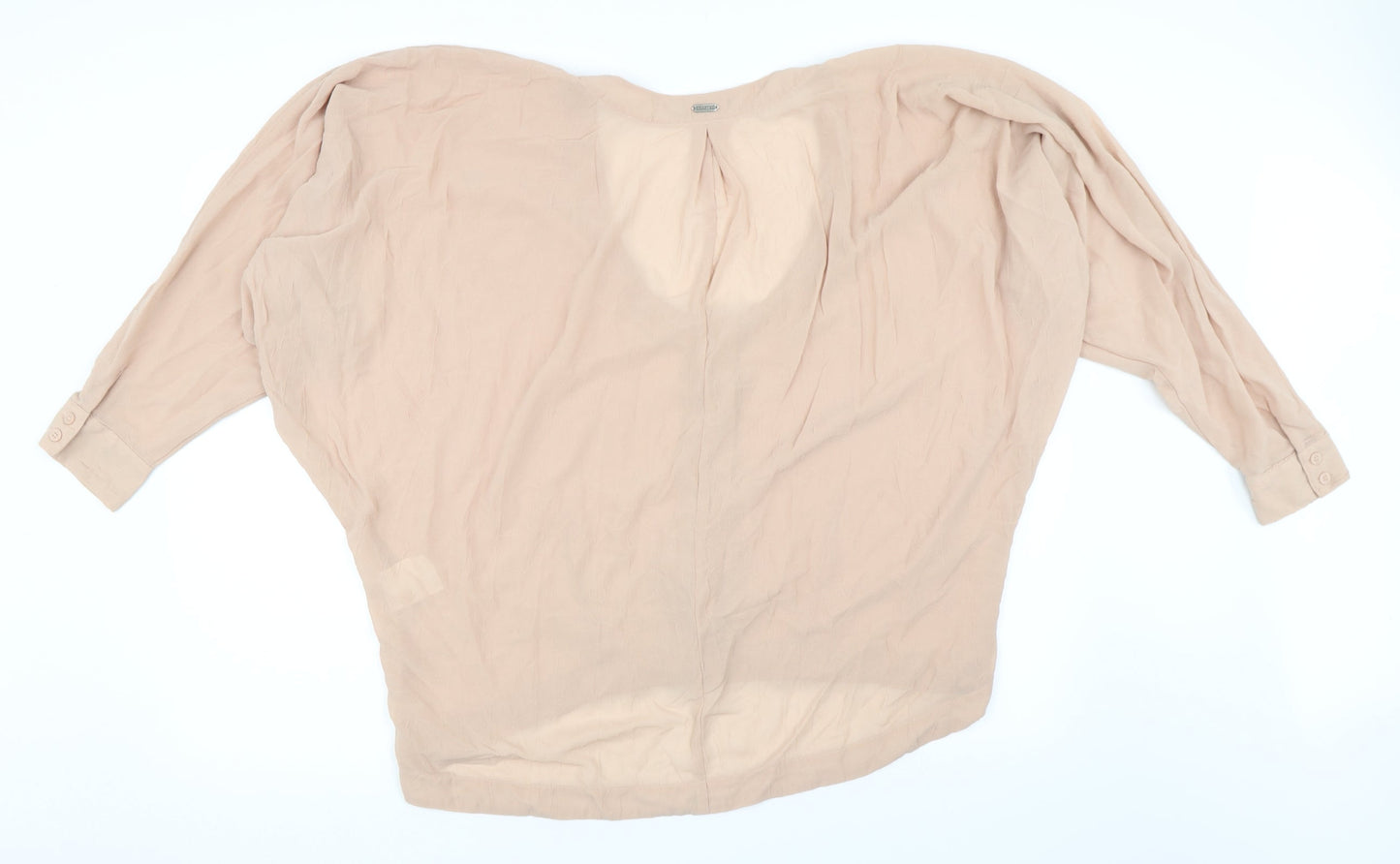 Womens UK Size 14 Crafted Beige Basic Button-Up
