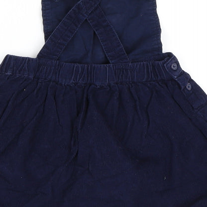 George Girls Blue  Corduroy Pinafore/Dungaree Dress  Size 12-18 Months  - Poodle