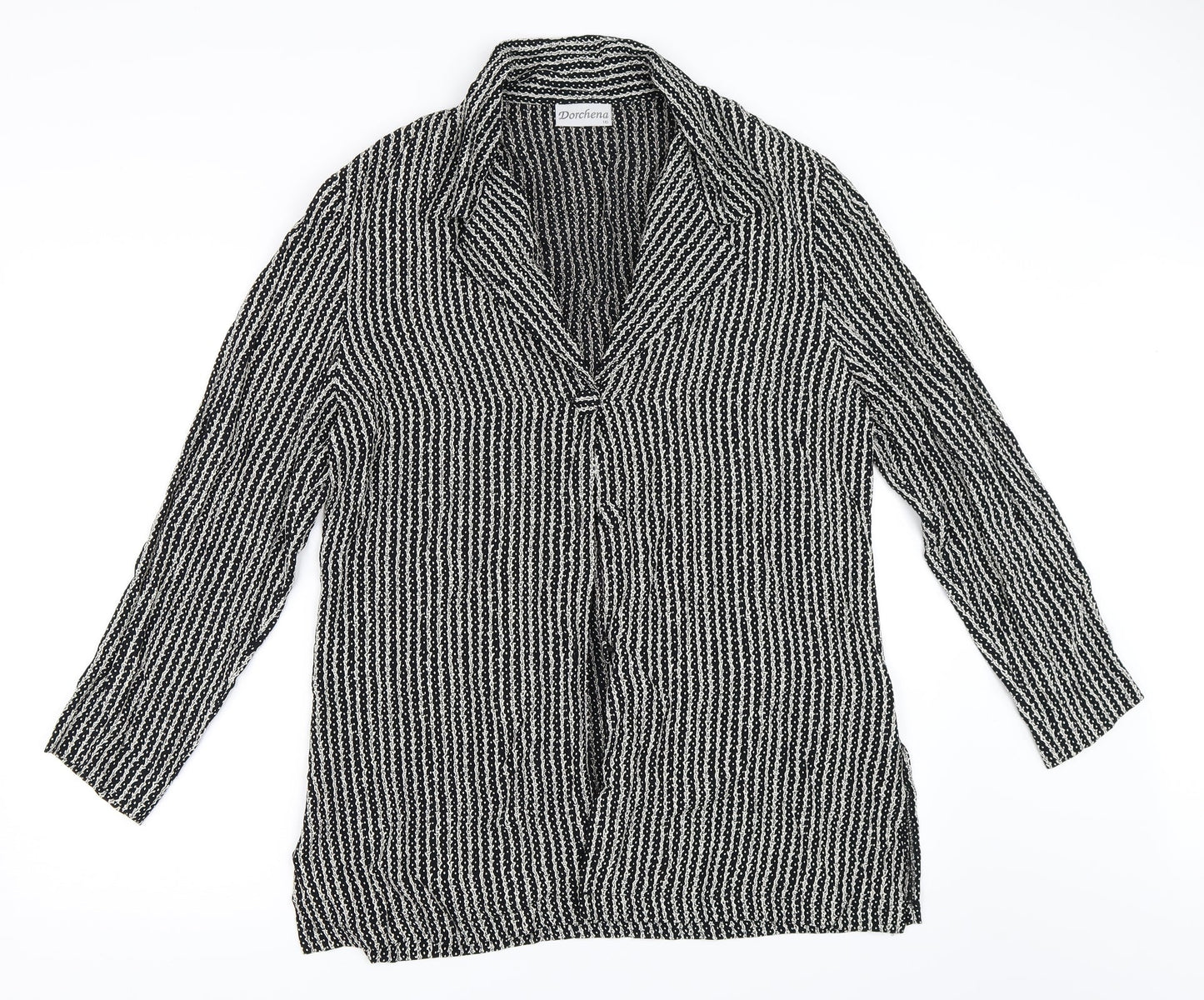 Dorchena Womens Black   Basic Button-Up Size 16