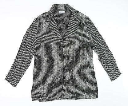 Dorchena Womens Black   Basic Button-Up Size 16