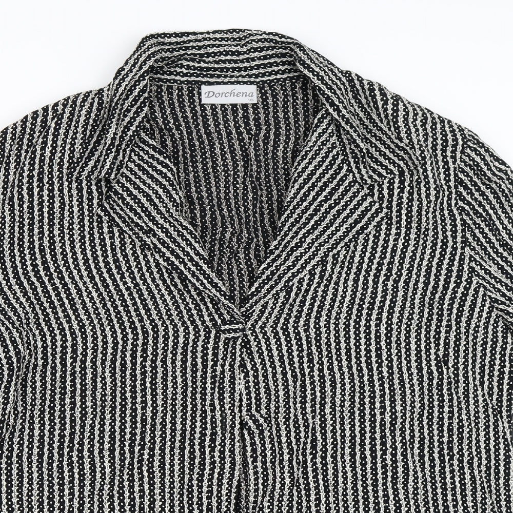 Dorchena Womens Black   Basic Button-Up Size 16