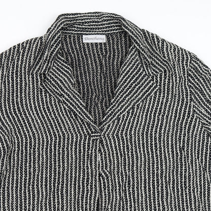 Dorchena Womens Black   Basic Button-Up Size 16