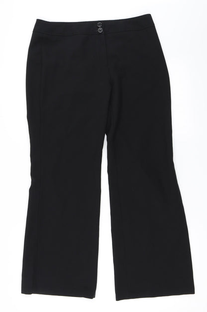 Womens UK Size 12 F&F Regular Fit  Black Trousers