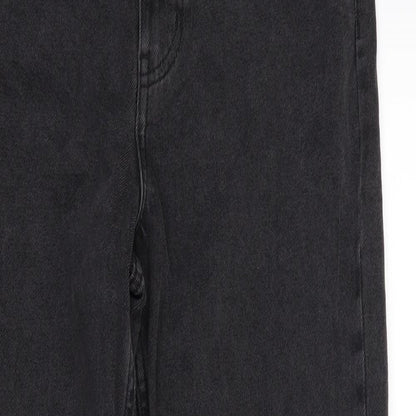 Denim Co. Womens Black  Denim Straight Jeans Size 8 L28 in