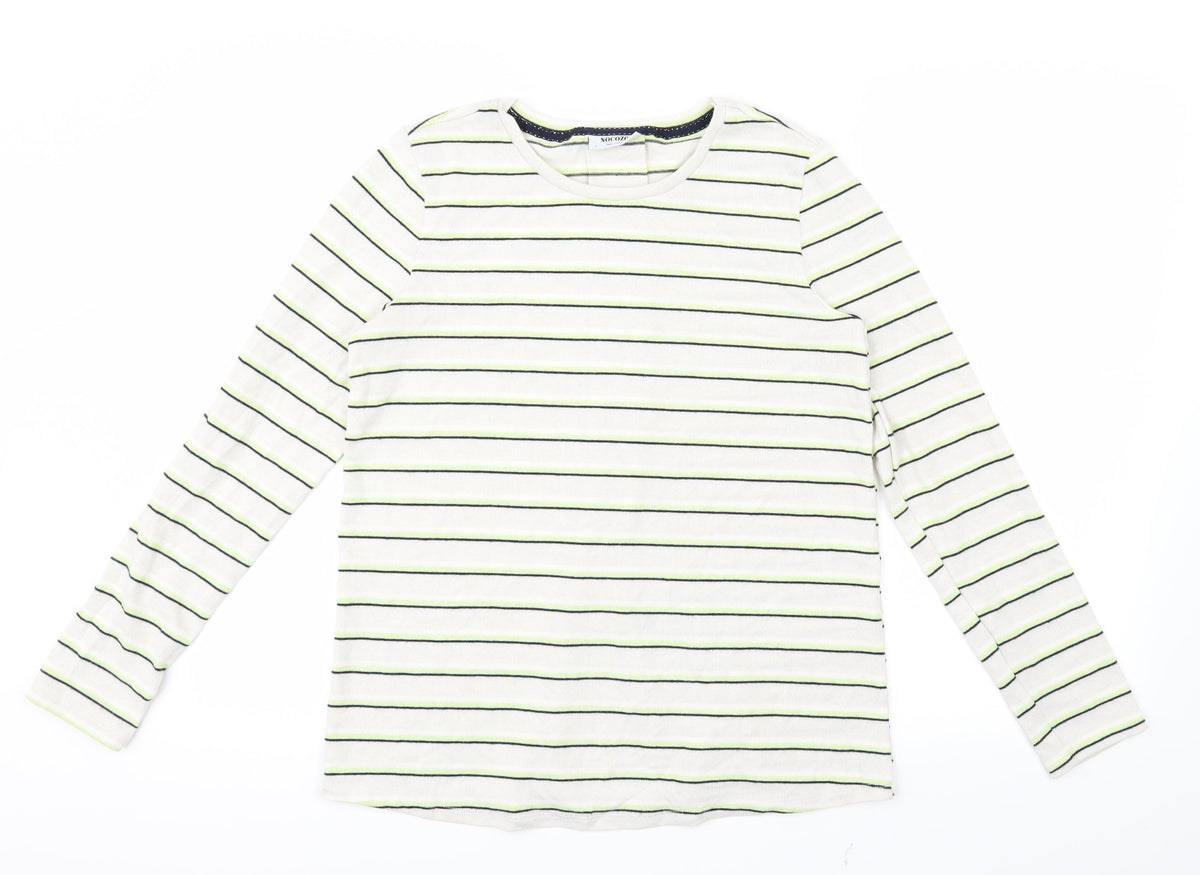 Nocozo Womens Green Striped Knit Pullover Jumper Size 10