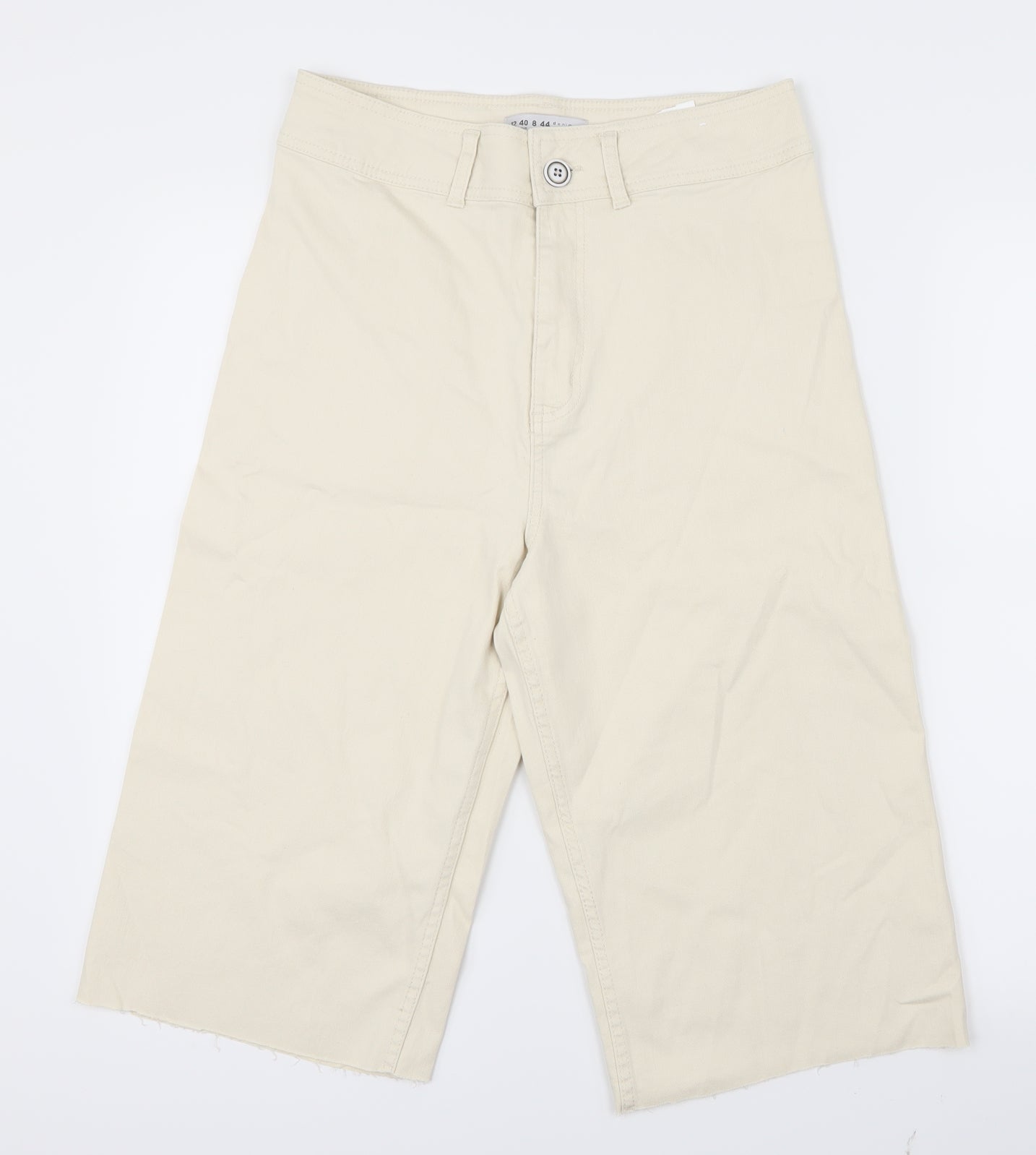 Denim Co. Womens Ivory  Denim Cropped Jeans Size 12