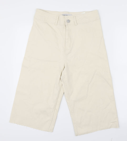 Denim Co. Womens Ivory  Denim Cropped Jeans Size 12