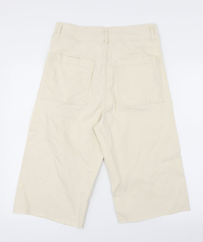 Denim Co. Womens Ivory  Denim Cropped Jeans Size 12