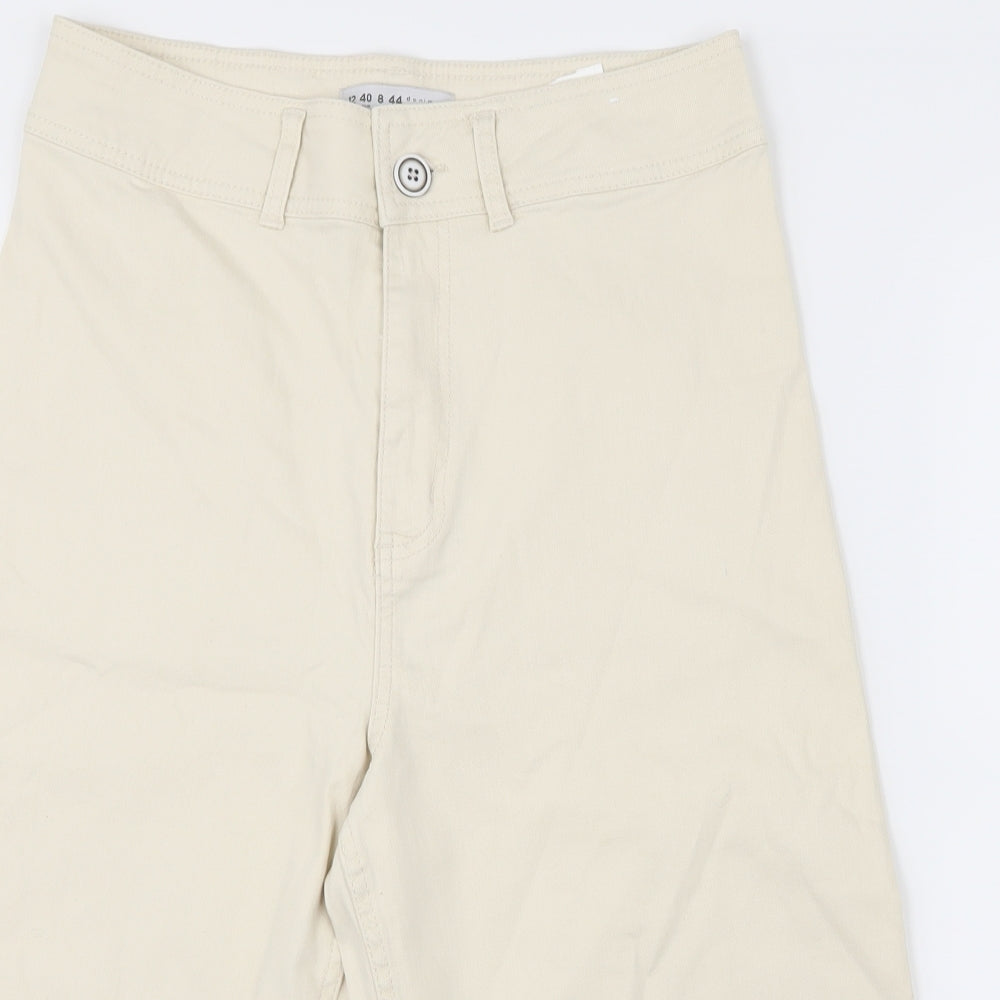 Denim Co. Womens Ivory  Denim Cropped Jeans Size 12