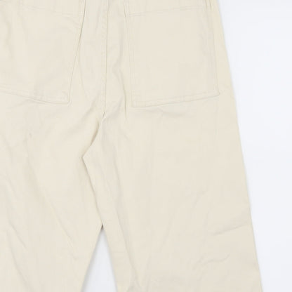 Denim Co. Womens Ivory  Denim Cropped Jeans Size 12