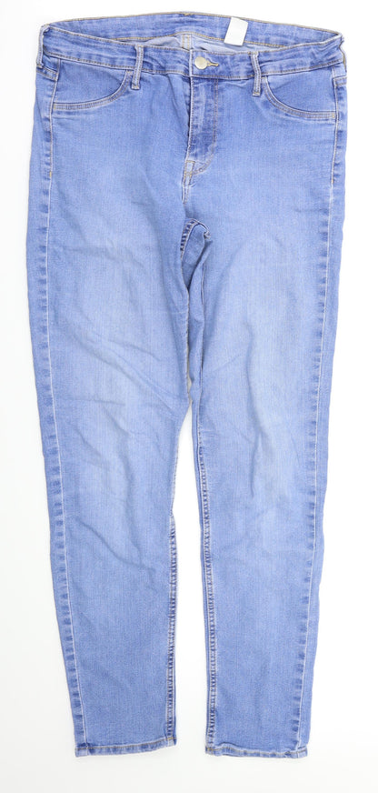 Womens UK Size 30 Denim Relaxed Fit Skinny Blue Jeans