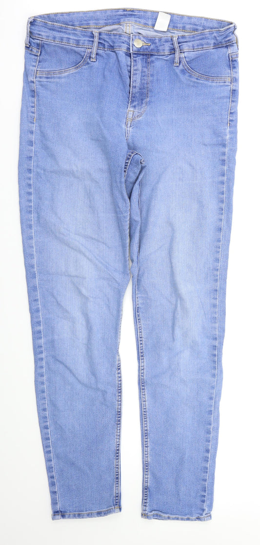 Womens UK Size 30 Denim Relaxed Fit Skinny Blue Jeans