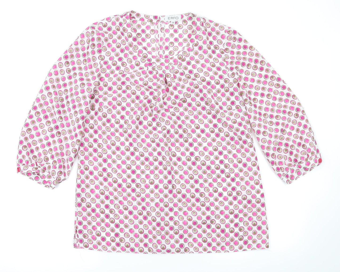 Womens UK Size 10 ERFO Pink Basic Blouse