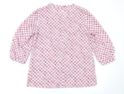 Womens UK Size 10 ERFO Pink Basic Blouse