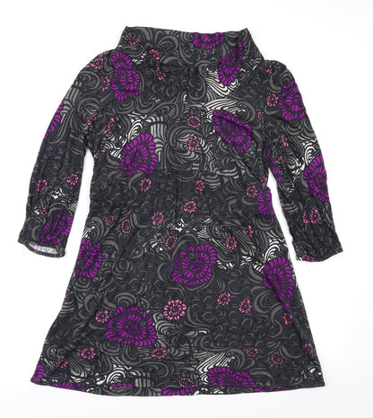 PLANET Womens Black Floral  Fit & Flare  Size 10