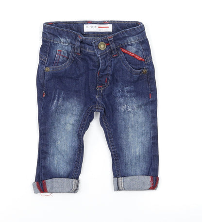 Minoti Boys Blue   Cargo Jeans Size 6-9 Months