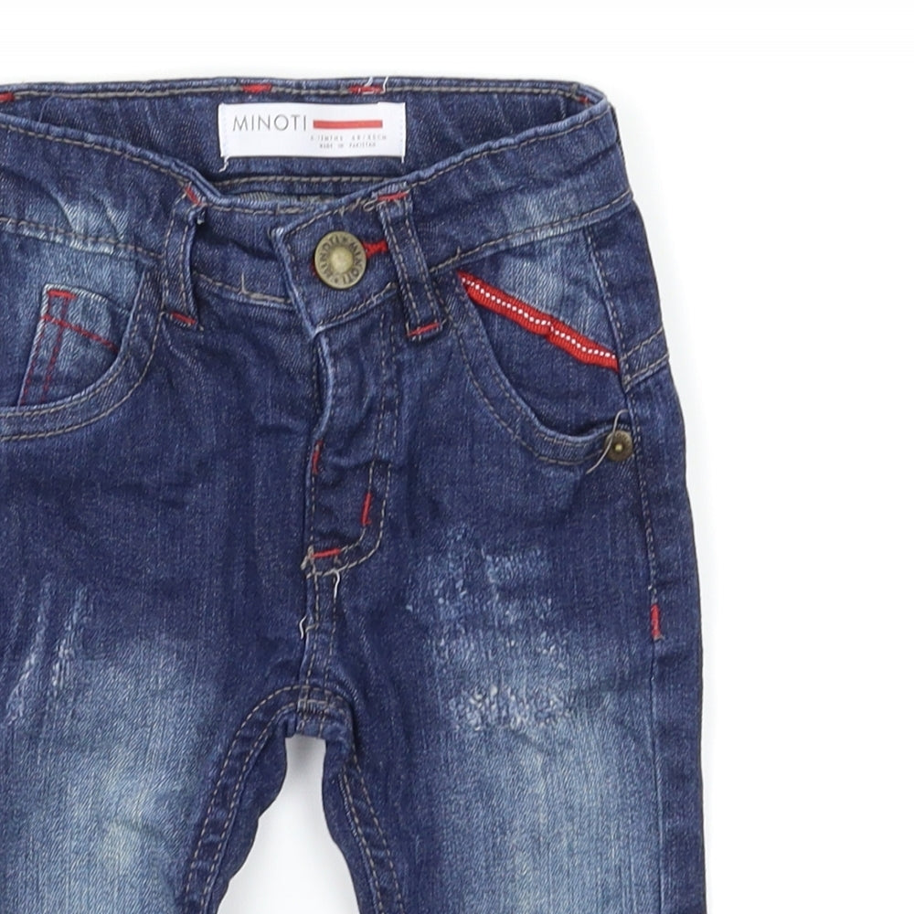 Minoti Boys Blue   Cargo Jeans Size 6-9 Months