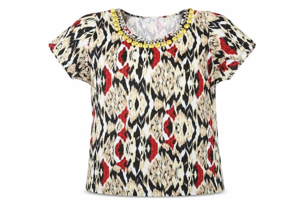 Womens UK Size M Isle Multicoloured Basic T-Shirt