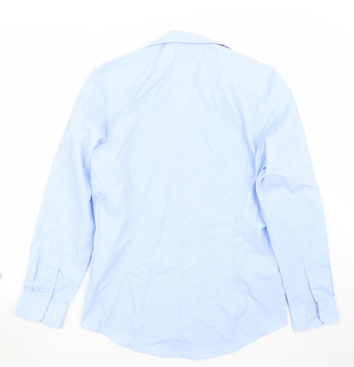 Mens UK Size 15.5 Burton Blue  Button-Up Long Sleeve Casual Shirt
