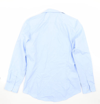 Mens UK Size 15.5 Burton Blue  Button-Up Long Sleeve Casual Shirt