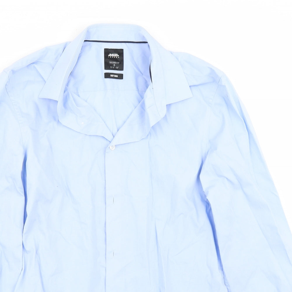 Mens UK Size 15.5 Burton Blue  Button-Up Long Sleeve Casual Shirt