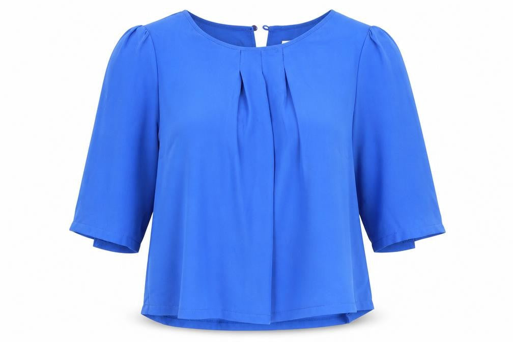 Womens UK Size 10 Louche Blue Basic Blouse