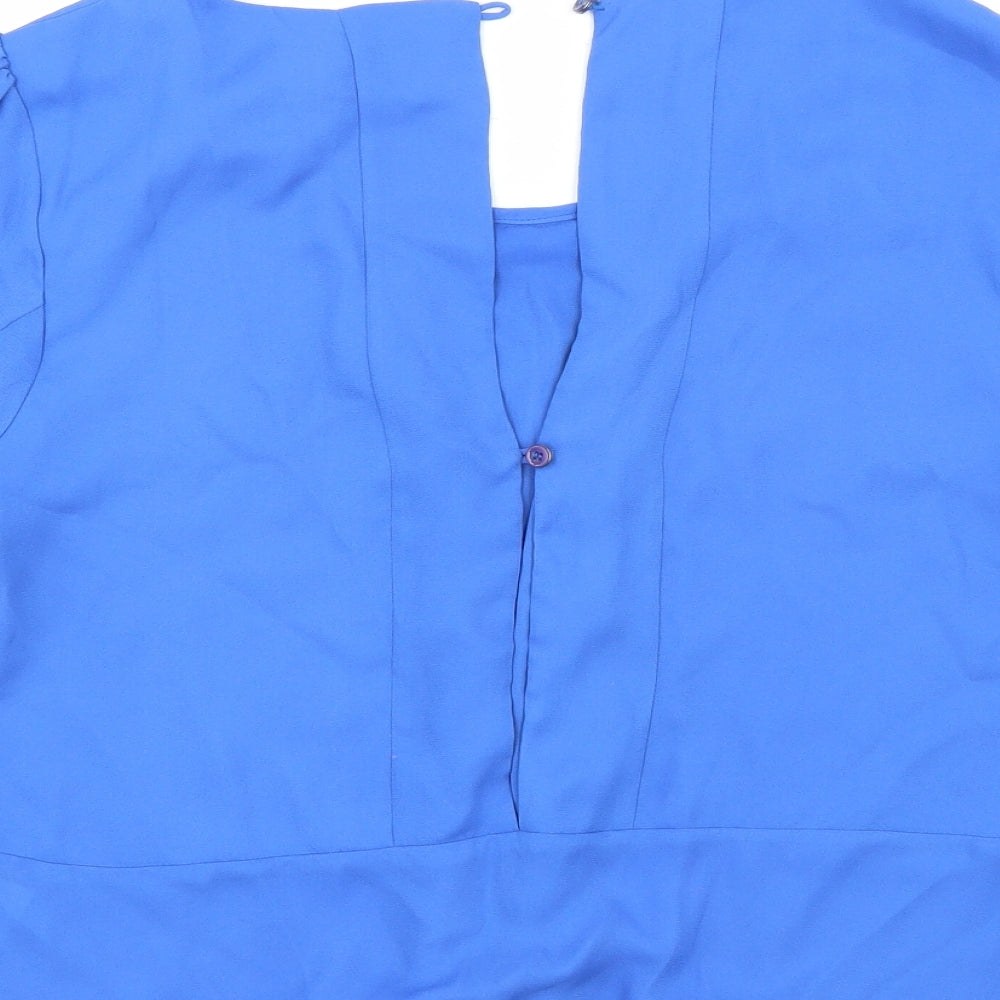 Womens UK Size 10 Louche Blue Basic Blouse