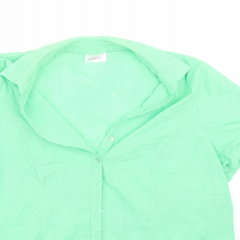 Womens UK Size 22 Canda Green Basic Button-Up
