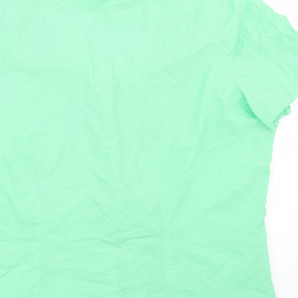 Womens UK Size 22 Canda Green Basic Button-Up