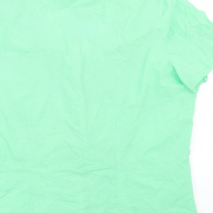 Womens UK Size 22 Canda Green Basic Button-Up