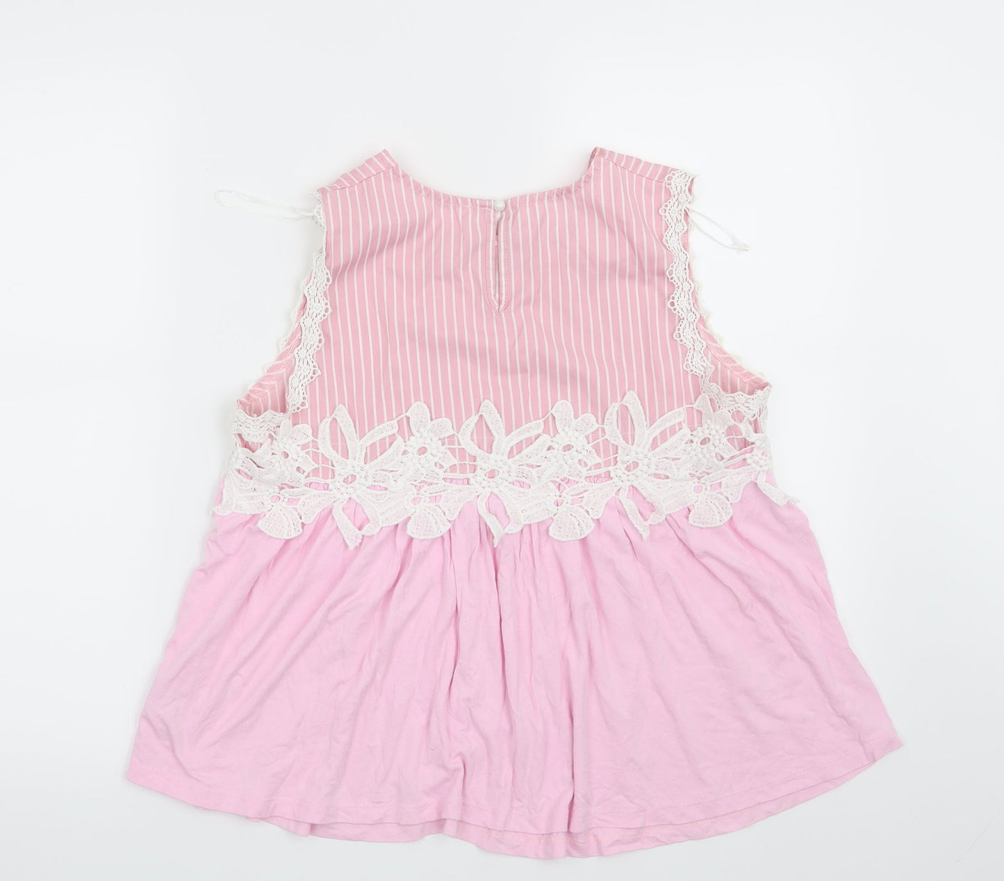 Savida Womens Pink Striped  Basic Blouse Size S