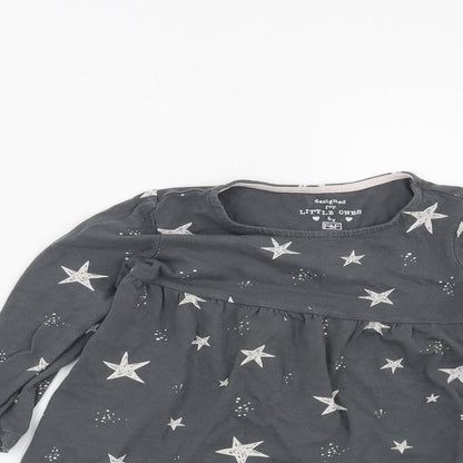 F&F Girls Grey   T-Shirt Dress  Size 12-18 Months  - Stars