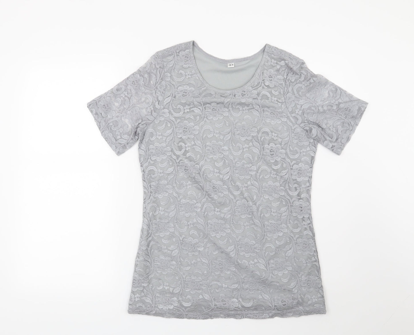 Womens UK Size 8 Preworn Grey Basic Blouse