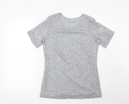 Womens UK Size 8 Preworn Grey Basic Blouse