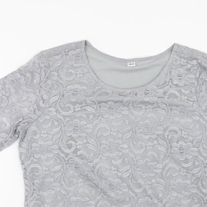 Womens UK Size 8 Preworn Grey Basic Blouse